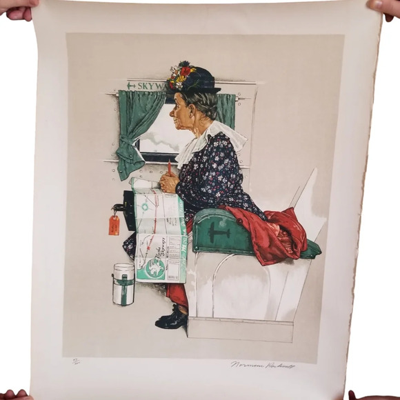NORMAN ROCKWELL "FIRST FLIGHT" PENCIL SIGNED ART LITHOGRAPH # 97/200 - Picture 1 of 9